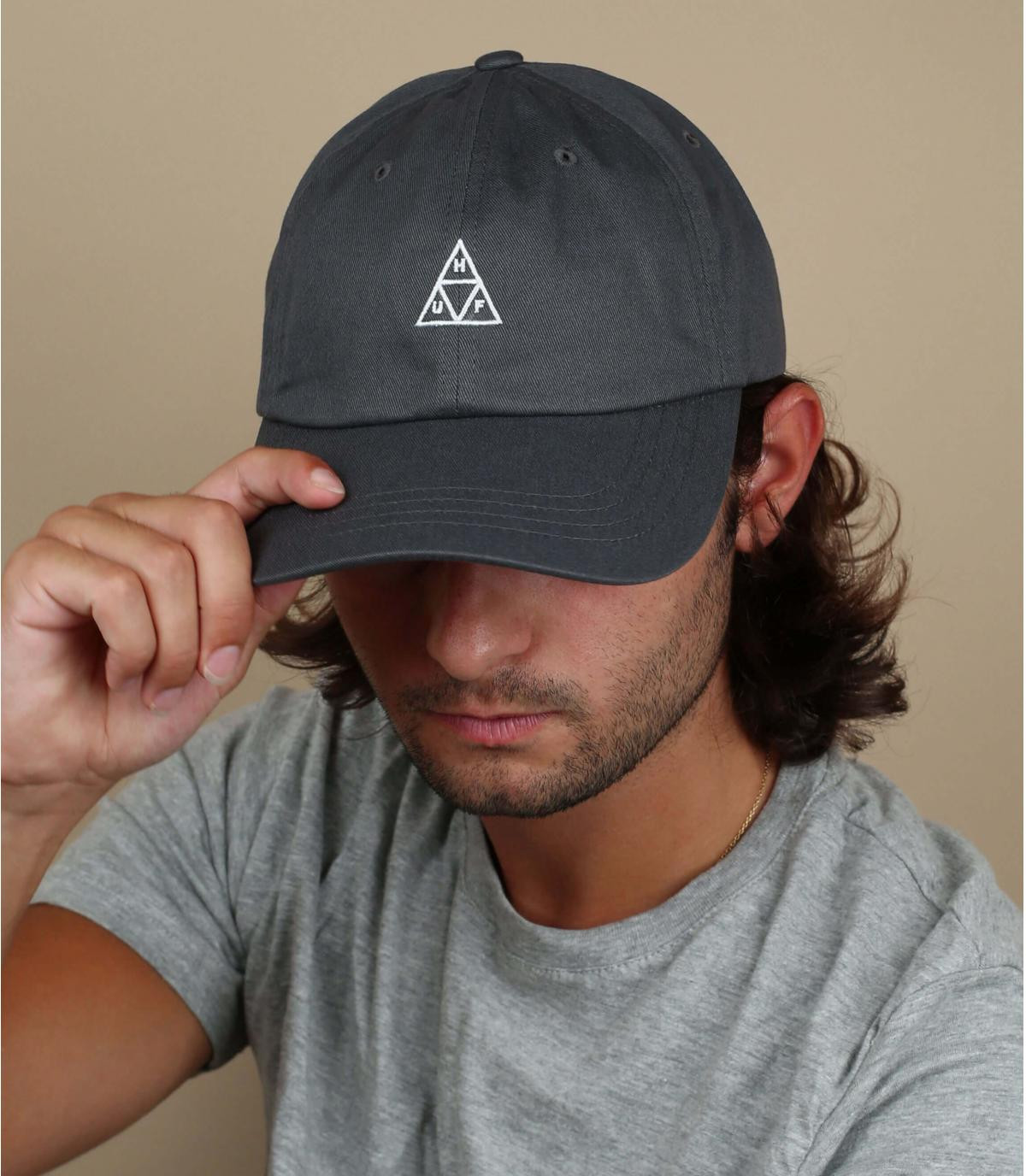 cappello grigio Huf Essentials TT CV charcoal